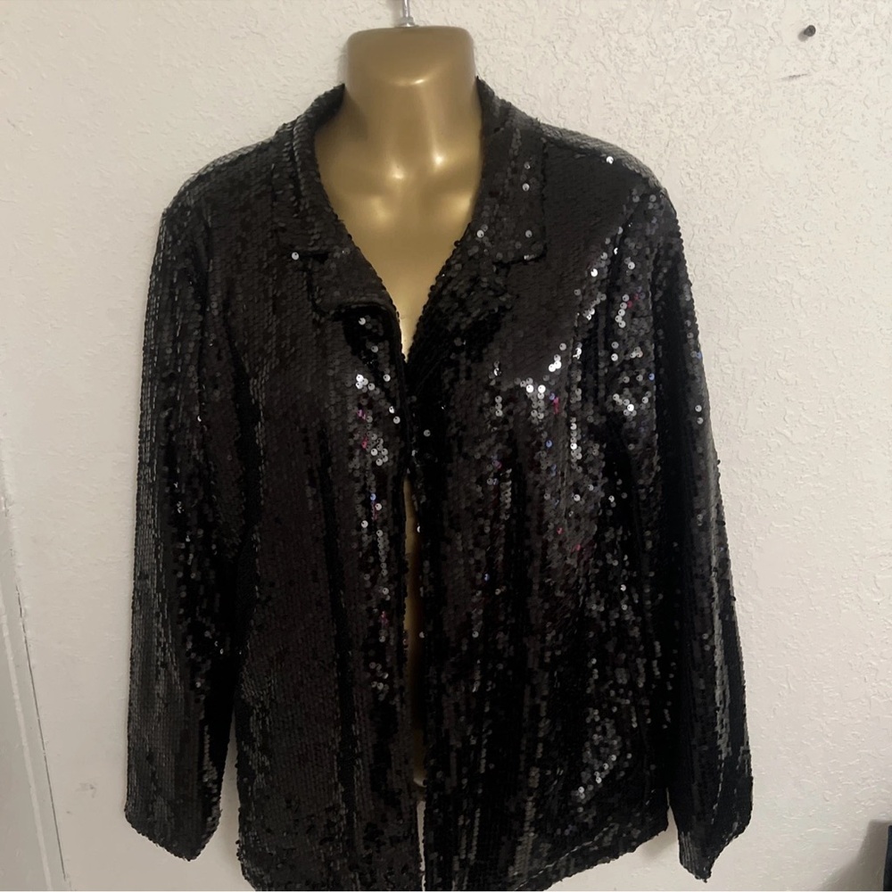 Black Sequin Jacket/blazer - Picture 2 of 7